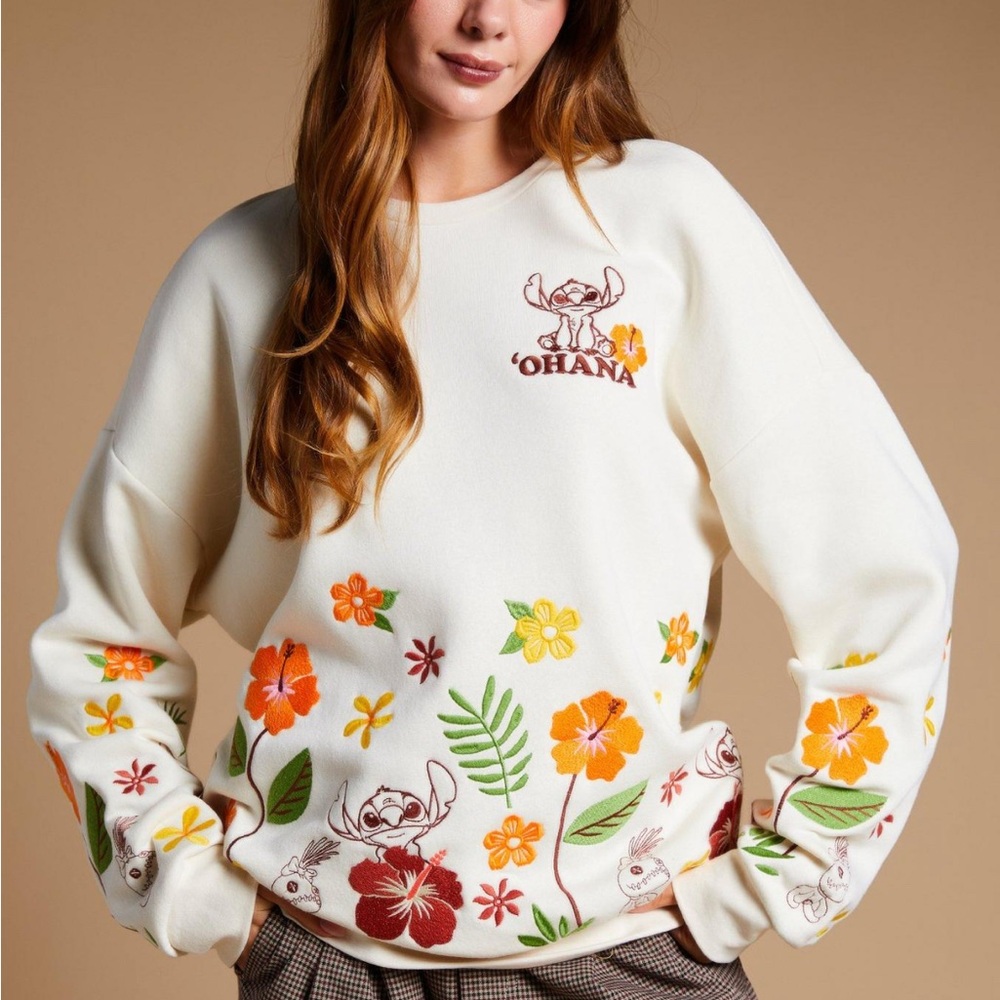 Disney Lilo & Stitch Floral Crewneck - BoxLunch Exclusive